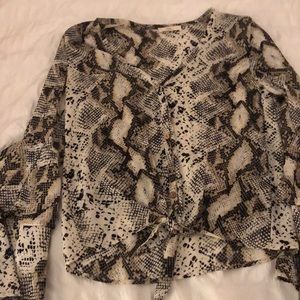 Snakeskin long sleeve blouse